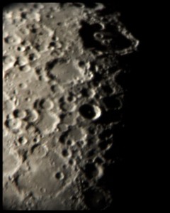 The view of the moon through one of the club's loaner scopes.